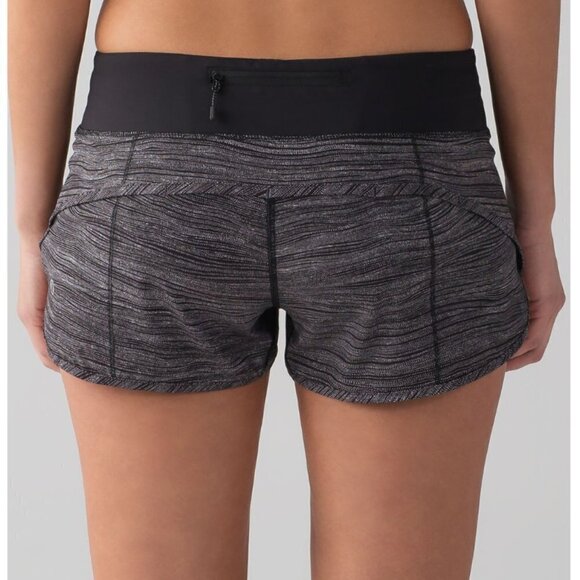 Lululemon Speed Short Bit Point Ice Grey‎ Black size 10 W7A19S - Picture 2 of 6